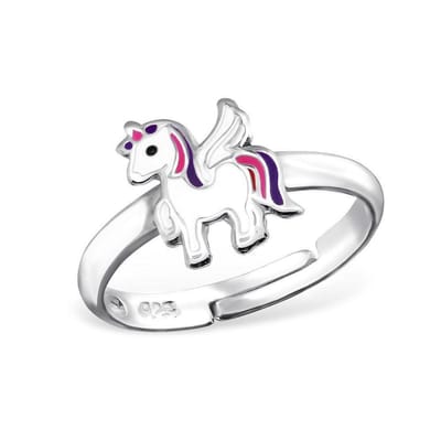 La Rosa Princesa Pegasus Eenhoorn Ring Zilver Meisje Verstelbaar - Kind