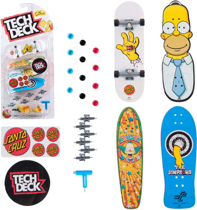 Tech Deck, Ultra DLX-pack met 4 fingerboards, Simpsons-skateboards, aanpasbare miniskateboards voor verzamelaars