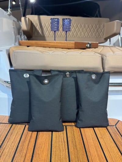 4X Grindzakjes Zandzakjes donker grijs - voor bootdekzeil - om waterzakken te voorkomen - 0,8kg