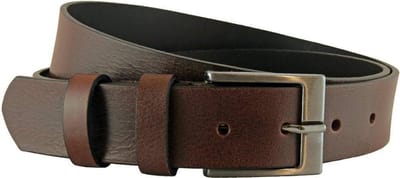 Houtkamp Bruine Leren Jeans Riem voor Dames en Heren - Unisex Ceintuur - 38 mm breed - Broekriem Leer - Bruin - Riemmaat 115