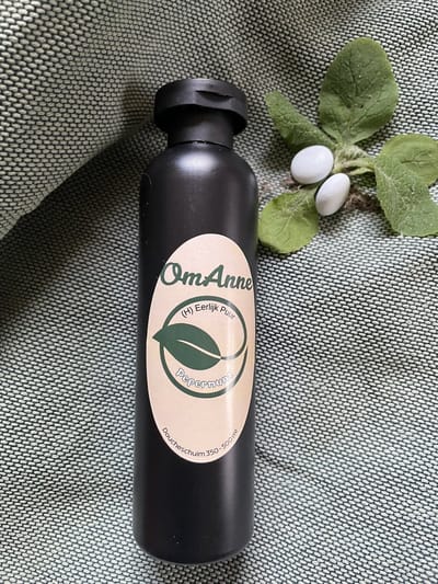 Douche en Bad Schuim Pepermunt 500 ml. Puur Natuur! van OmAnne Prijs Inclusief Verzending!!