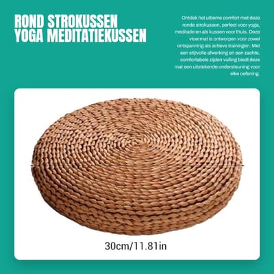 Dailygoods- Tatami-mat Zacht en Comfortabel - Yoga-Meditatie Kussen - Ronde Vloermat - 40 x 40 cm - Gemakkelijk Op te Bergen - Verkrijgbaar in 2 Stoffen - Meditatiekussen