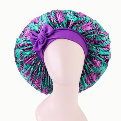 YUBBI Bonnet XL Slaapmuts - Elastische Hoofdband - Nachtmuts - Haarverzorging - Paars