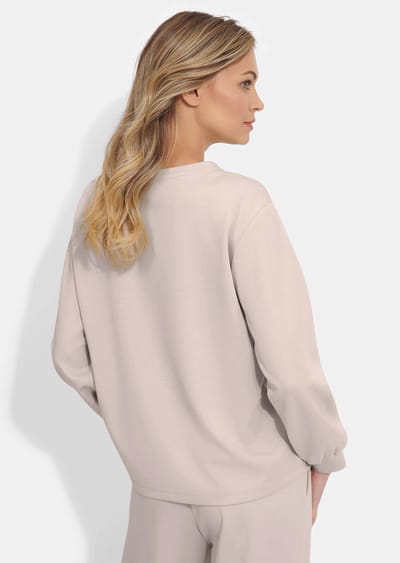 Sweatshirt van stevig doubleface-materiaal - beige - Gr. 48 van Goldner Fashion