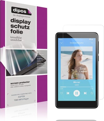 dipos – 4x Beschermfolie geschikt voor AGPTEK T08X MP3-Player | Krasbestendige & heldere Screenprotector Ultra-Thin