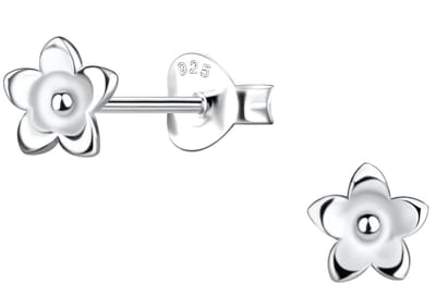 Joy|S - Zilveren bloem oorbellen - 6 mm bloemetje oorknoppen - sterling zilver 925 - t56