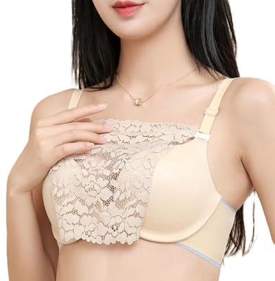 Stijlvolle Kanten Décolleté Bedekker Met Bloempatroon I Décolleté Cover I Borstbedekking I Verstelbaar I One Size I Beige
