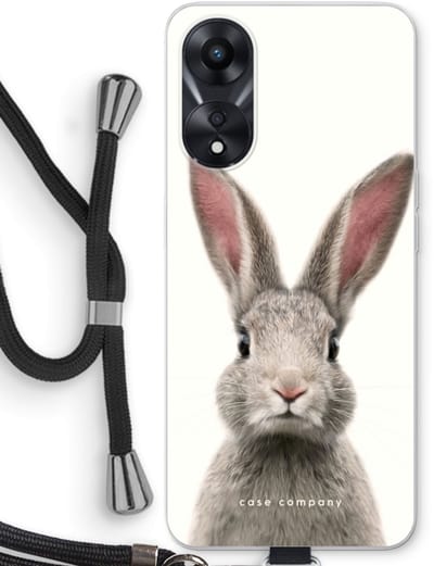 Case Company® - Hoesje met koord geschikt voor Oppo A78 5G hoesje met Koord - Daisy - Telefoonhoesje met Zwart Koord - Bescherming aan alle Kanten en Over de Schermrand
