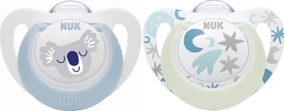 NUK Light Star Day&Night fopspenen, 2st. set 0-6 maanden