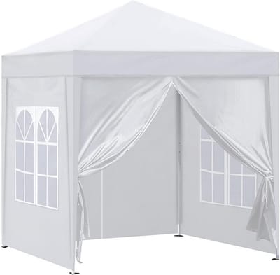 Pop-up Partytent 3x3m Wit met 4 Zijwanden – Waterdicht Tuinpaviljoen voor Feesten en Tuin