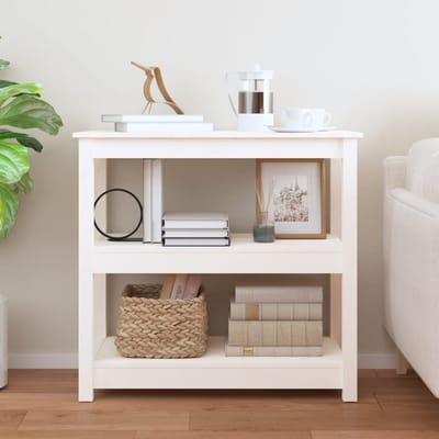 vidaXL - Wandtafel - 80x40x74 - cm - massief - grenenhout - wit
