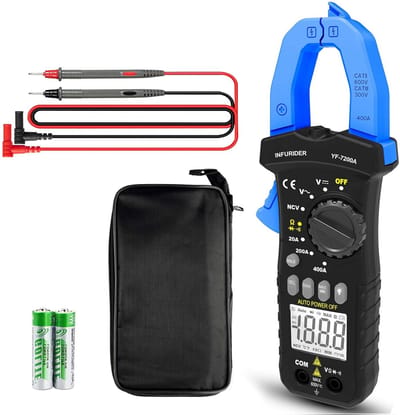Stroomtang Multimeter - Ampèremeter Tester - Elektrische Metingen - Contactloze Meting - 400 Ampère - Zwartgrijs