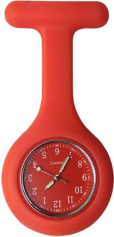 Fako® - Verpleegstershorloge - Zusterhorloge - Verpleegster Horloge - Siliconen Deluxe - Rood