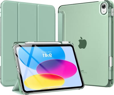 Slimme en lichte trifold beschermhoes voor iPad 11 inch (A16) en 10.9 inch (10e generatie) met ruimte voor Apple Pencil, Agave Groen