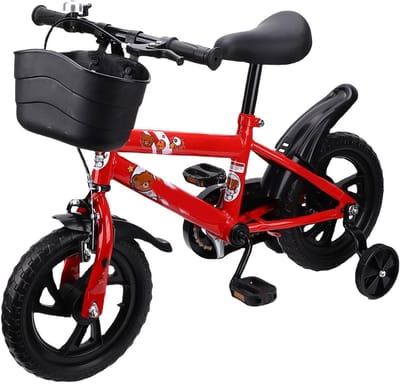 Kinderfiets 12 Inch - Loopfiets Peuterfiets - Leren Fietsen - Verstelbaar Zadel Stuur - Met Zijwieltjes