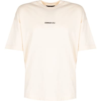 Les Hommes T-Shirt Happy Pictures Oversize Mannen beige