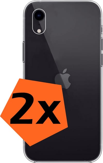Hoes - 2 Stuks - Geschikt voor Apple iPhone XR - Sterk & Shockproof - Case Siliconen - Back Cover - Telefoon Hoes - Transparant