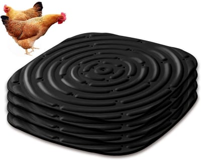 4-stuks 30*30 cm Kippenhokmat - Wasbare kippenhokmat - Eierlegmat voor kippenhokken - Herbruikbaar - Gemakkelijk schoon te maken - Voorkomt dat eieren breken of barsten - Geschikt voor alle kippenhokken - Zwart