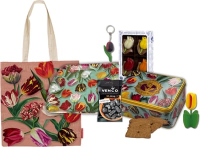 Hollandse cadeautjes - Tulpen cadeaupakket - Koekblik met Speculaas - Chocolade - Souvenirs Holland - souvenirs - koektrommel