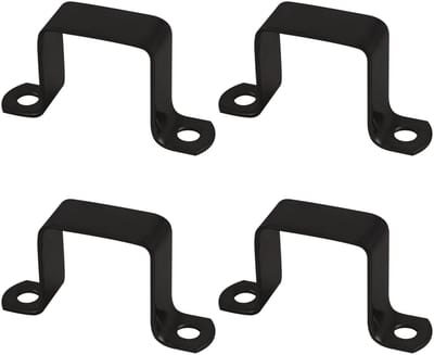 Dailygoods- Buisklem Roestvrij Staal - 4 Stuks - Zwarte Beugel - U-vormige Klem - Vierkante Buisbeugel - 3,8 x 3,8 cm - Pijpklem