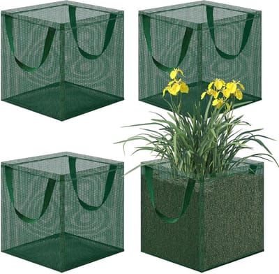 Vijvermanden Planten - Hydrokweek Netpot - Waterplanten Kweken - Opvouwbaar Gaasontwerp - 4 Stuks - Groen