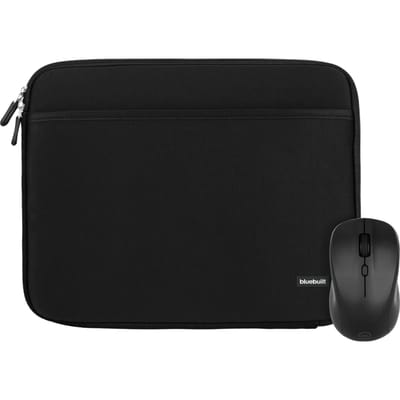 BlueBuilt Laptophoes breedte 33 cm 14 inch S Zwart + Nexum Draadloze muis