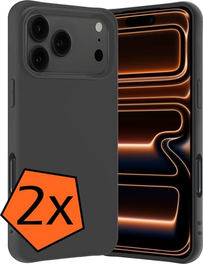 Hoes - 2 Stuks - Geschikt voor Apple iPhone 17 Pro Max / 18 Pro Max - Sterk & Shockproof - Case Siliconen - Back Cover - Telefoon Hoes - Zwart