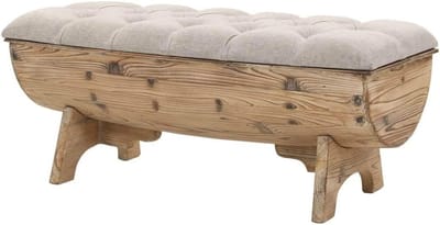 Opbergbank - Voetenbank - Extra zitruimte - Massief houten frame - 103 cm - Bruin