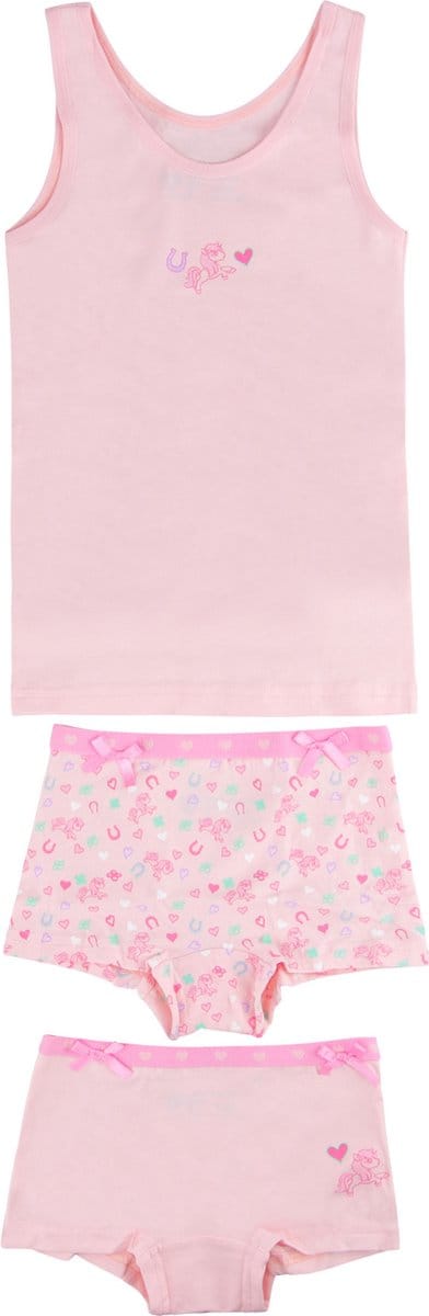 Funderwear meisjes setje - Horse - Katoenen Kinderondergoed - 146 - Roze