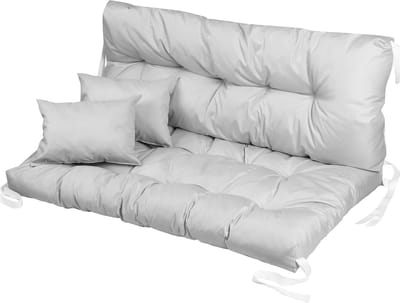 FEROCITY - Tuinschommelkussen - Waterafstotend - Zitcomfort - Onderhoudsvriendelijk - Duurzaam - 120 x 80 x 50 x 10 cm - Polyester-Mischung - Grijs