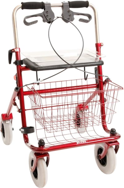 Rollator 43 cm zitbreedte - Premis Provo - Tot 120 kg - In hoogte verstelbaar - Duwbeugel - Dubbelzijdig geremd - Passieve rem - Metallic Rood