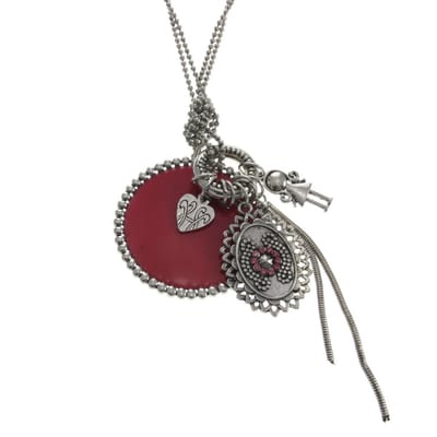 Behave - Ketting met decoratieve hangers - Trendy sieraden - Nikkelvrij - 44 cm + 6,5 cm verlengketting