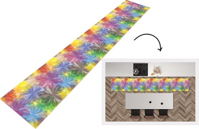 Keukenloper - Loper keuken - Regenboog - Bloemen - Abstract - Patronen - 300x50 cm - Keukenloper vinyl
