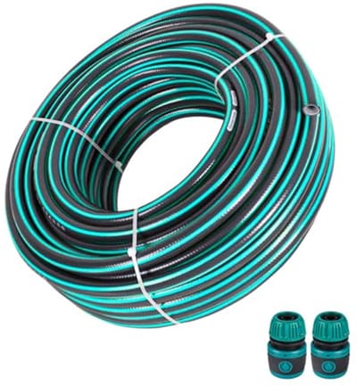 Tuinslang 1/2 Inch UV-bestendig Lange Slang - Explosiebestendige 4-laagse Tuinslang met Snelle Aansluiting (Blauw, 20m)