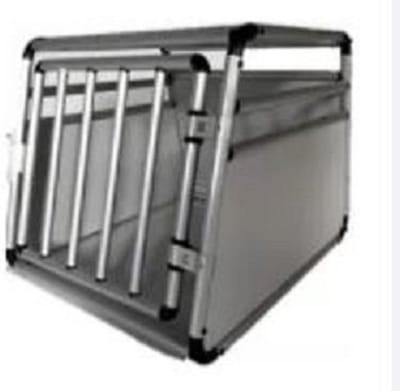 Auto Bench - Hondenbench  Aluminium Medium - Transportkooi - Autokooi  69 x 54 x 50 cm - Grey MDF