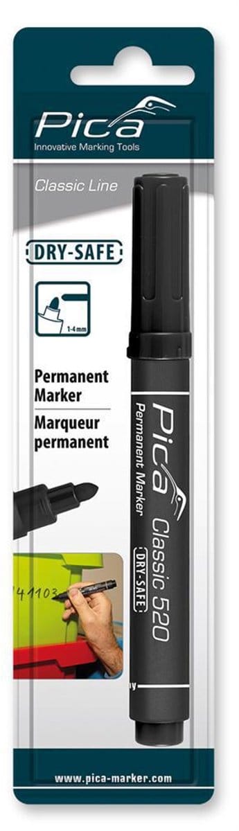 Pica 520/46 Permanent Marker rond zwart blister - PI52046SB