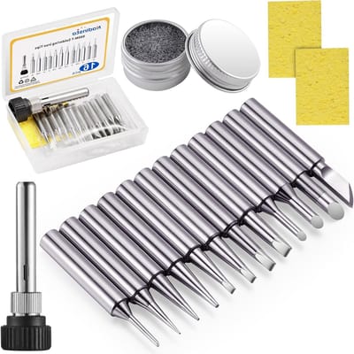 Solderpen Set met 12 Vervangende Lötspitzen voor Soldeerstations en Soldeerpistolen, Loodvrije Soldering Pens voor Precisiewerk en Hobbyprojecten