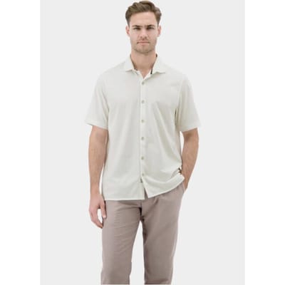 LERROS Performance-shirt met korte mouwen en COOL & DRY-functie , Maat: L , Kleur: BROKEN WHITE , 75% katoen, 25% polyester