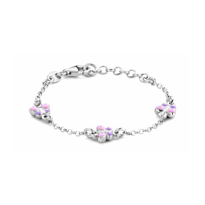 Zilver Gerhodineerd Armband Vlinders 11 + 2 Cm 1336389