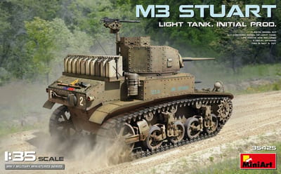 MiniArt Modelbouwpakket Militaire voertuigen - 35425 M3 Stuart - Light Tank - Initial Production Plastic - 1:35 - Modelbouw