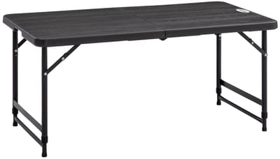 Tuintafel voor 4 personen - Tafel - Tuinmeubelen - Grijs/zwart - 118 x 60 x 74 cm