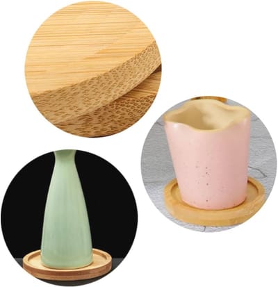 Houten Kaarsenonderzetters voor Doopkaarsen - 2 Stuks - Decoratieve Tafeldecoratie
