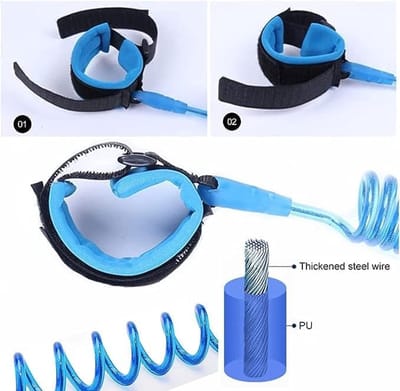 Veilige Polsband voor Kinderen, 1.5m Antiverlies Harnas, Ideaal voor Reizen, Winkelen en Verkenning (Blauw)