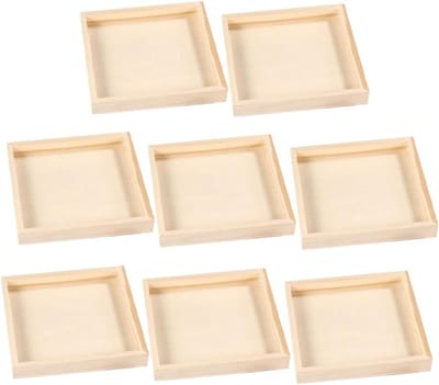 Puzzellades Sorteerbakken - Puzzelbakken Houten Bakken - Puzzels Sorteren - Drie Dimensionaal Ontwerp - 13.70X13.70X1.50CM - Lichtgeel