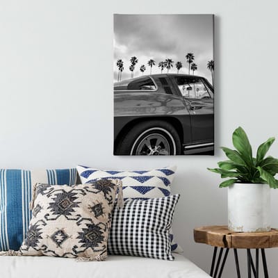 Canvas print DD123136 Oldtimer A.S. Création 0,5 x 0,7 m Zwart / Antraciet Kantoor Hal/Gang Keuken Slaapkamer Woonkamer