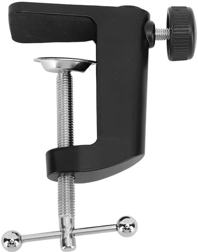 Allecto - Bureau Klem - Lamp en Microfoon - Aluminium Zwart - Robuust