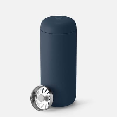 Reismok RVS - Koffiebeker - Onderweg Genieten - Keramische Binnenlaag - 473 ml - Blauw