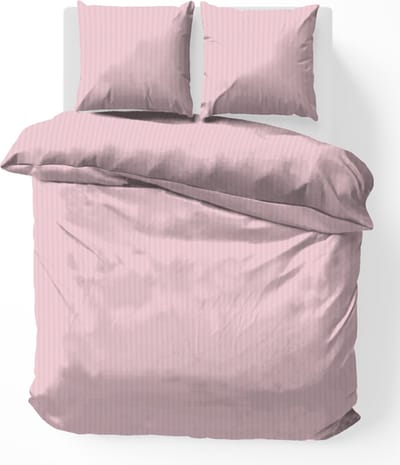iSleep Dekbedovertrek Satijnstreep - Eenpersoons - 140x200/220 cm - Roze