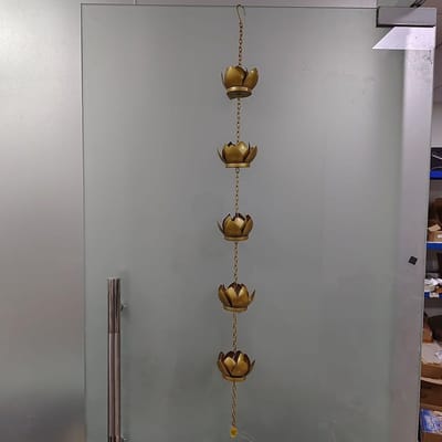 Regenketting - Watergeleider - Tuindecoratie - Stevige aluminiumlegering - 1.2 meter - Zwart goud