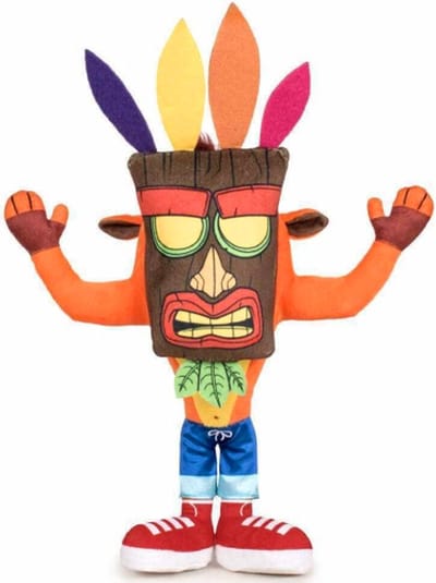 Crash Bandicoot Masker Pluche Knuffel 30 cm - Speelgoed knuffels voor kinderen jongens meisjes - Crash Bandicoot Plush Toy